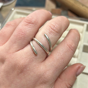 SPIRAL - Spiral Ring Plain Sterling Silver Handmade Made to Order