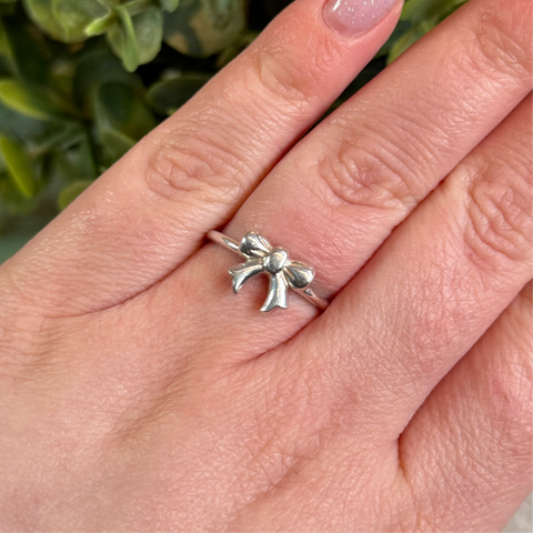 Bow Stacker Ring Handmade To Your Size in Sterling Silver