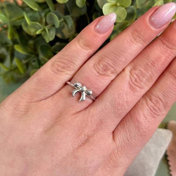 Bow Stacker Ring Handmade To Your Size in Sterling Silver