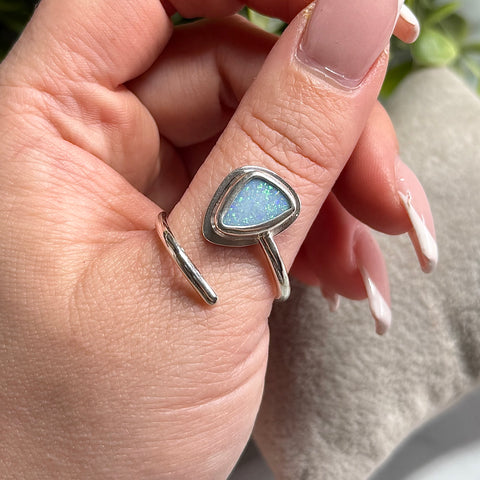 Opal Adjustable Ring Handmade Sterling Silver