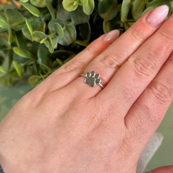 Paw Stacker Ring Handmade To Your Size in Sterling Silver