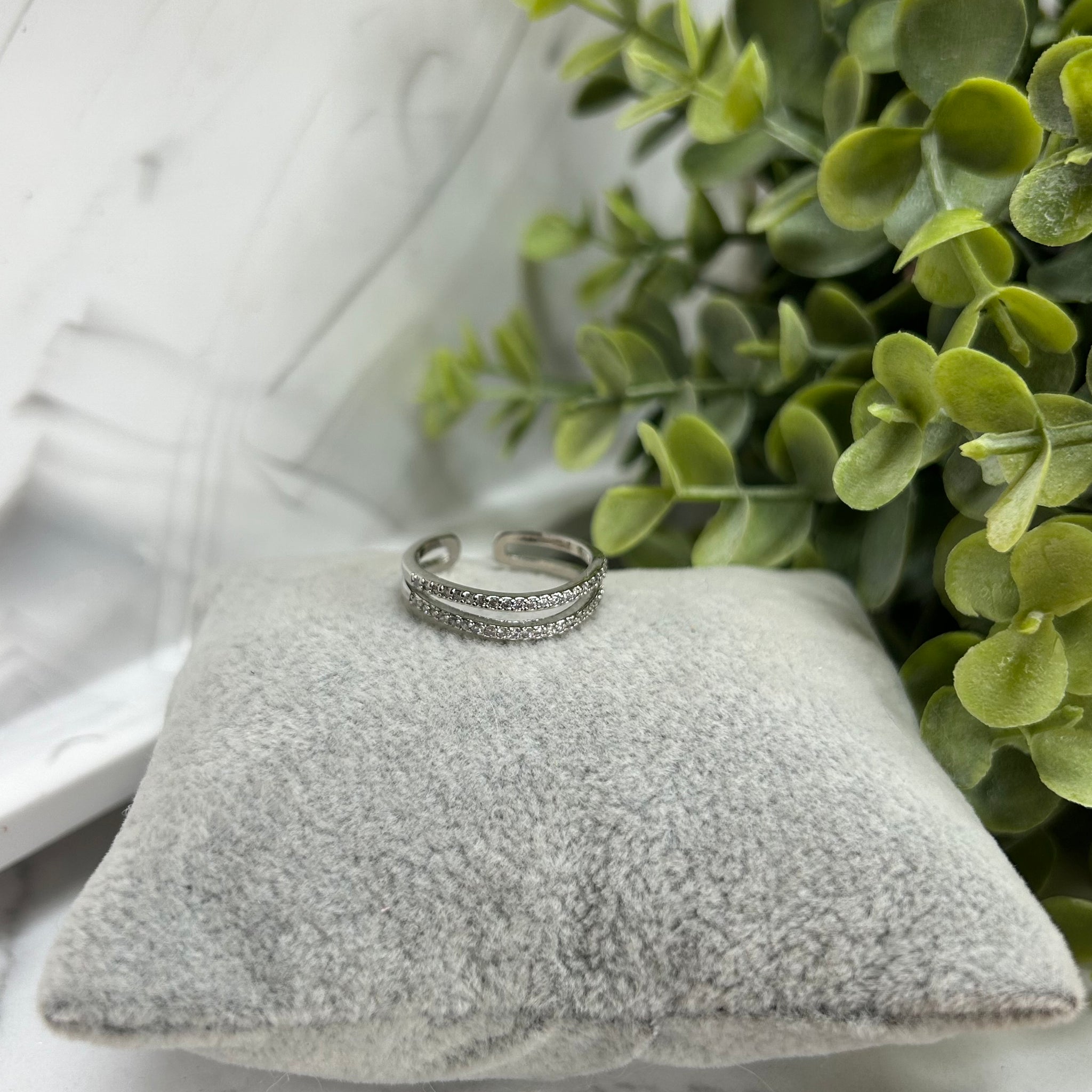 Sterling silver double band ring deals